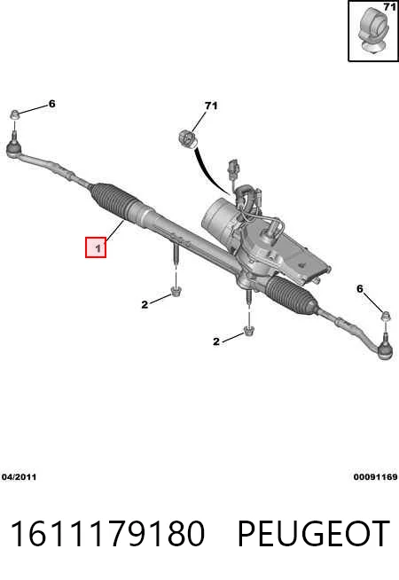 Cremalheira da direção para Citroen C4 Cactus 
