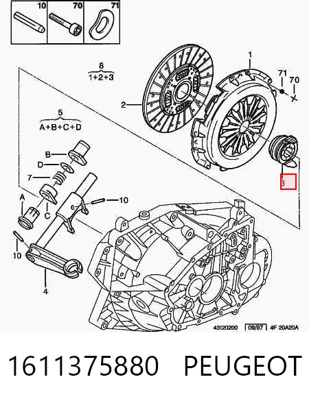 1611375880 Fiat/Alfa/Lancia Rolamento de liberação de embraiagem