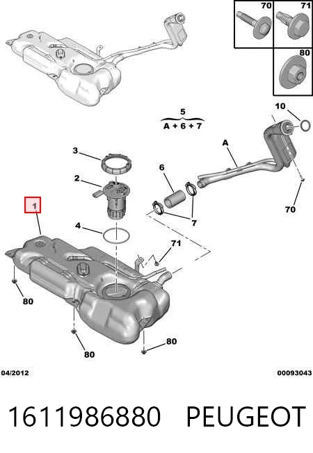  Tanque de combustível Citroen C4 Cactus SUV (2014 - 2026) Cactus