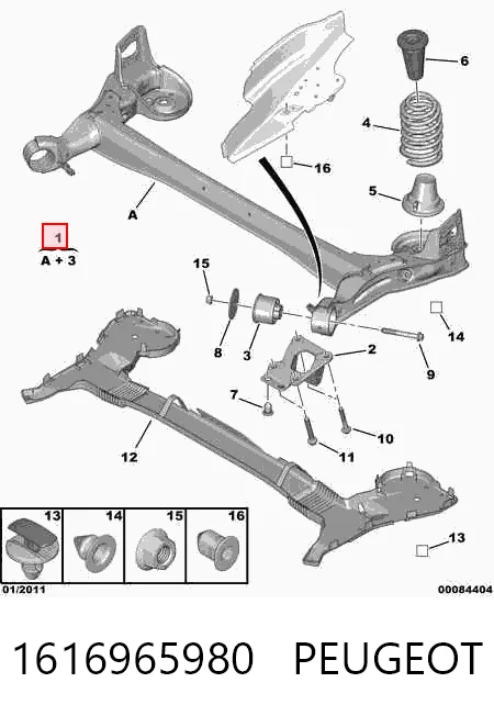 Viga de suspensão traseira (plataforma veicular) Citroen Berlingo  B9