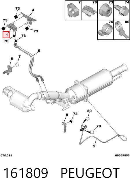 161809 Peugeot/Citroen Sensor de pressão dos gases de escape
