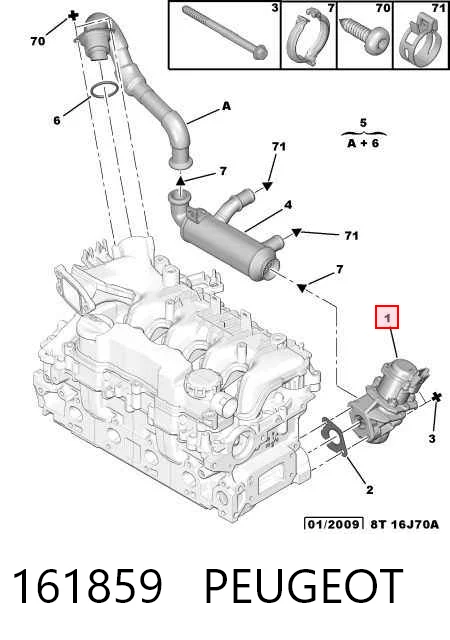 161859 Peugeot/Citroen Válvula EGR de recirculação dos gases