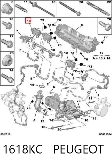 1618KC Peugeot/Citroen Convertidor de pressão (solenoide) de supercompressão