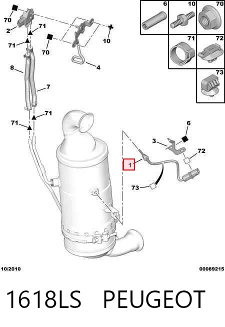 Compre 9651618180 Fiat/Alfa/Lancia Sensor de temperatura dos gases de escape (GE), de filtro de partículas diesel