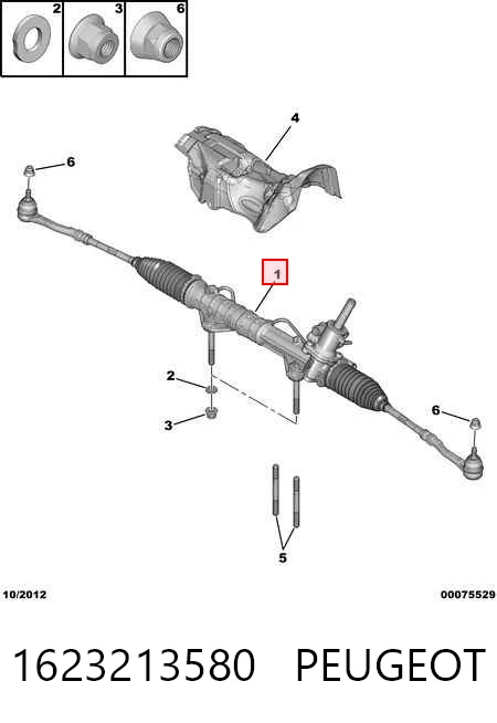 1623213580 Peugeot/Citroen Cremalheira da direção