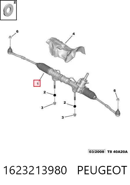 1623213980 Peugeot/Citroen Cremalheira da direção