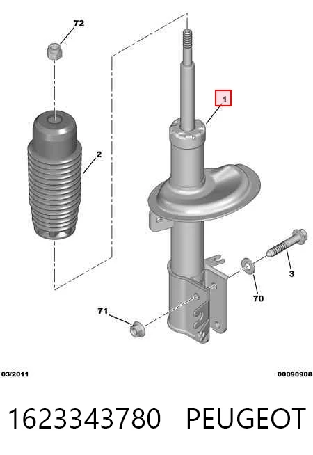 Amortecedor dianteiro para Citroen C8  EA, EB