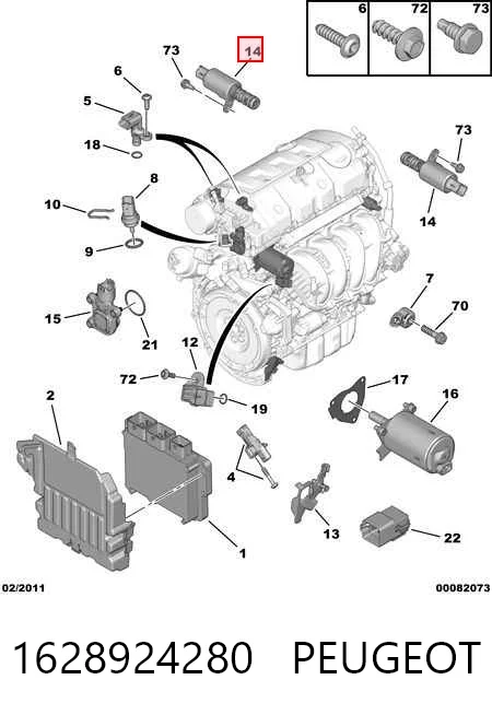 1628924280 Peugeot/Citroen Válvula eletromagnética de posição (de fases) da árvore distribuidora