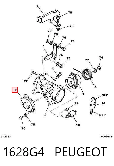Sensor de posição da válvula de borboleta (potenciômetro) 3342412 Volvo