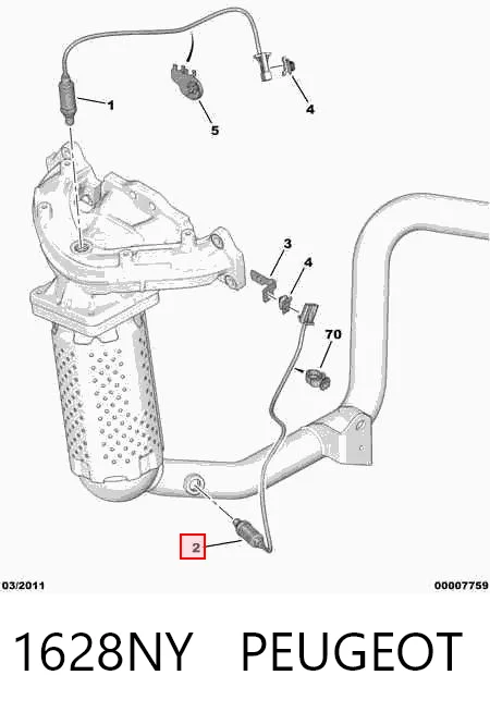 1628NY Peugeot/Citroen Sonda lambda, sensor de oxigênio depois de catalisador