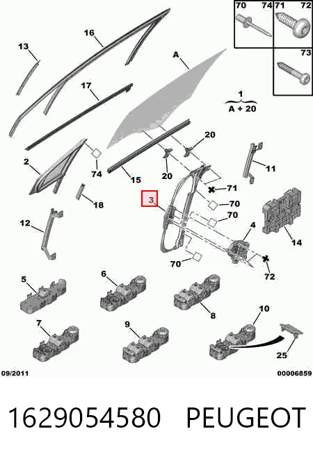 Mecanismo de acionamento de vidro da porta dianteira esquerda Citroen C4  LC ao melhor preço
