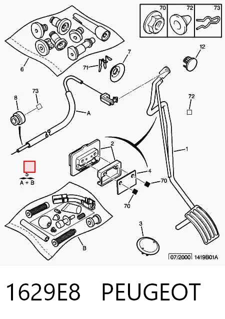 Cabo/pedal de gás (de acelerador) para Citroen C8 EA, EB