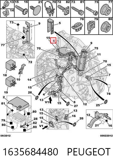 1635684480 Peugeot/Citroen Sensor dos modos de trabalho da Caixa Automática de Mudança