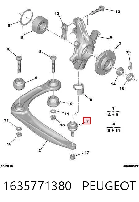 Suporte de esfera inferior Peugeot 3008  0U ao melhor preço