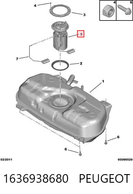  Módulo de bomba de combustível com sensor do nível de combustível Citroen Nemo сaixa (2009 - 2026) 