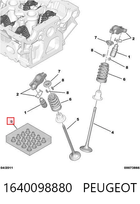 1640098880 Peugeot/Citroen Vedação de válvula (coletor de óleo), admissão/escape, kit para um motor