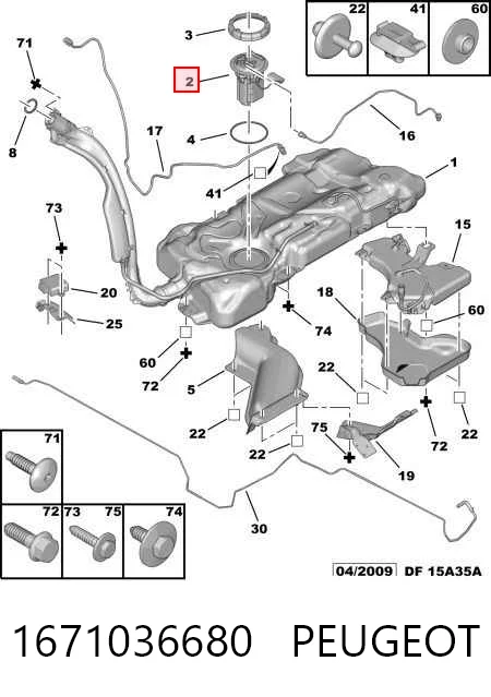 Módulo de bomba de combustível com sensor do nível de combustível Peugeot 407 preço, a partir de 21,94 USD
