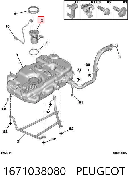 Sensor do nível de combustível no tanque para Peugeot Expert 224