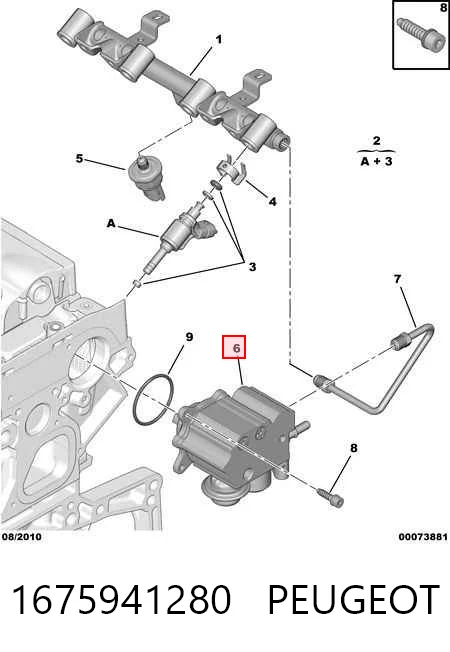 1675941280 Peugeot/Citroen Bomba de combustível de pressão alta