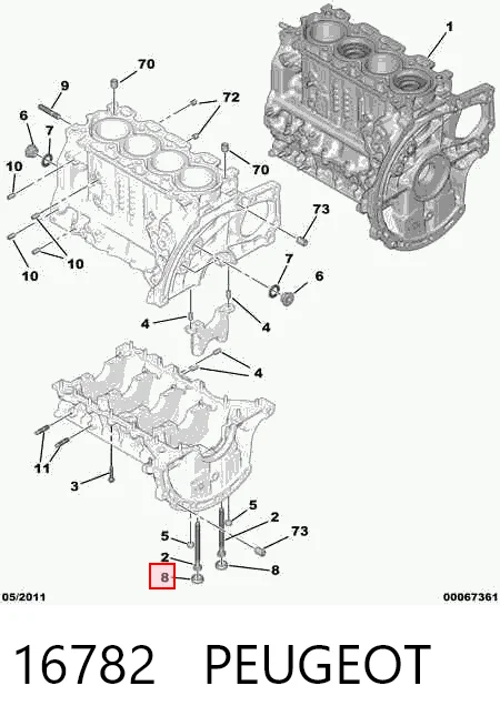  Tampão CBC/do bloco de cilindros Peugeot Expert сaixa (VF) (2007 - 2016) 