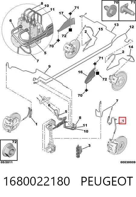 Mangueira do freio dianteira para Citroen C8 EA, EB