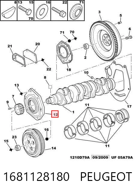 Vedação dianteira de cambota de motor Iveco 98453818