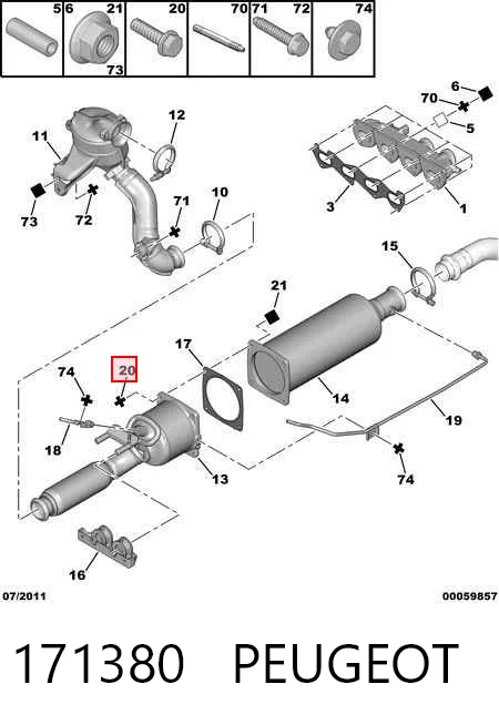 16674034 Iveco Parafuso do sistema de escape (do silenciador)