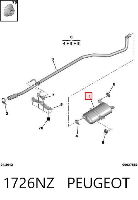 Silenciador, parte traseira Peugeot 206  2E, K ao melhor preço