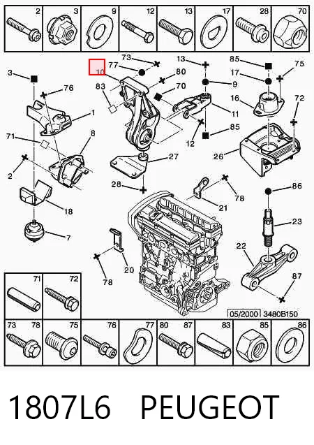 Compre Coxim (suporte) traseiro de motor Peugeot 306 