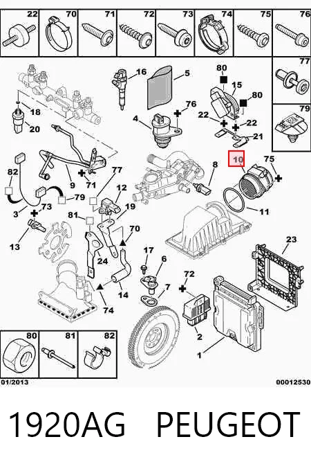1920AG Peugeot/Citroen Sensor de fluxo (consumo) de ar, medidor de consumo M.A.F. - (Mass Airflow)