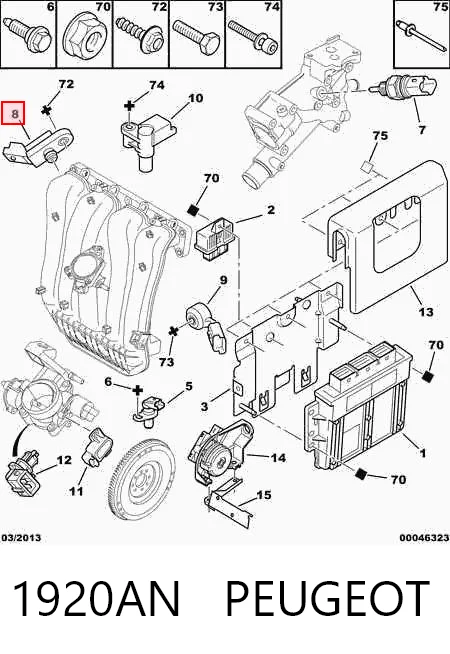 1920AN Peugeot/Citroen Sensor de pressão no coletor de admissão, MAP