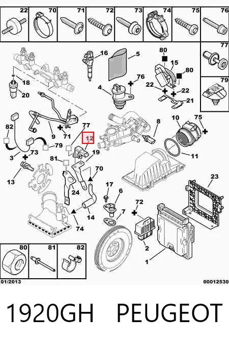 1920GH Peugeot/Citroen Sensor de pressão no coletor de admissão, MAP