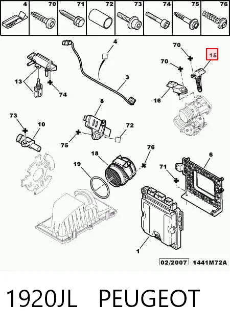 1920JL Peugeot/Citroen Sensor de temperatura da mistura de ar