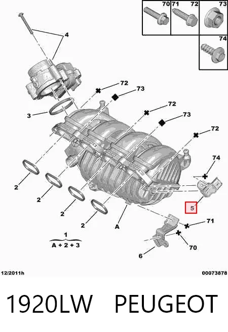 1920LW Peugeot/Citroen Sensor de pressão no coletor de admissão, MAP