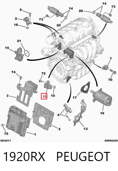 1920RX Peugeot/Citroen Sensor de pressão no coletor de admissão, MAP