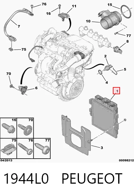 Módulo de direção (Centralina eletrônica) de motor para Citroen C4 B7