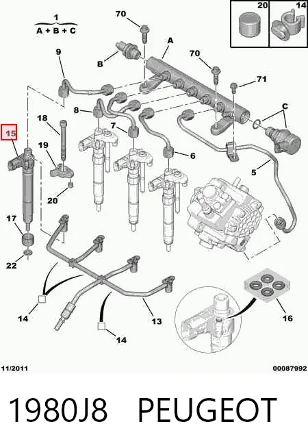 Injetor de injeção de combustível Fiat/Alfa/Lancia 9659228880 preço, a partir de 121,61 USD