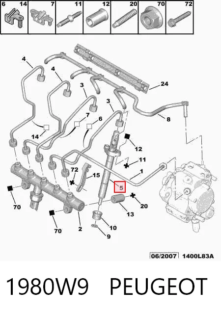 Compre 9656389980 VAG Injetor de injeção de combustível