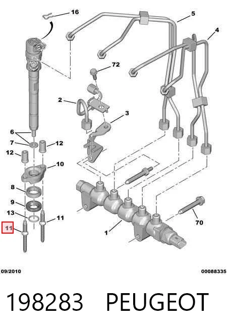 198283 Peugeot/Citroen Parafuso de fixação do injetor