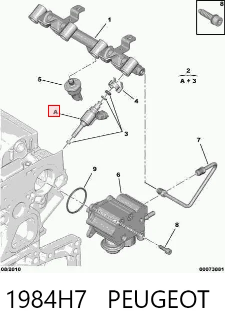 1984H7 Peugeot/Citroen Injetor de injeção de combustível