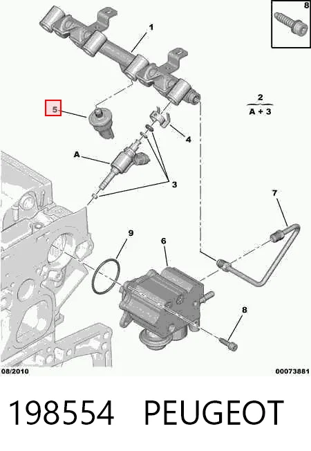 198554 Peugeot/Citroen Sensor de pressão de combustível