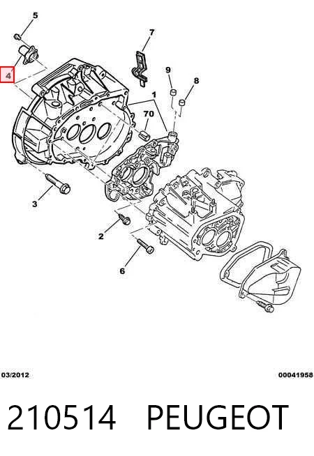 210514 Peugeot/Citroen Guia da árvore primária da Caixa de Mudança
