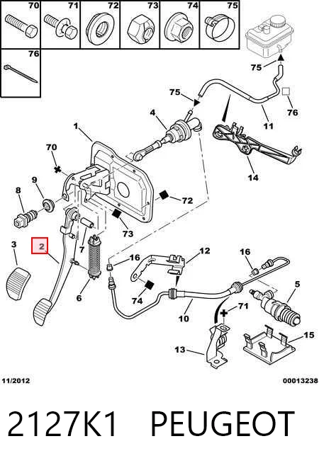 Pedal de embraiagem Peugeot 406  8B ao melhor preço