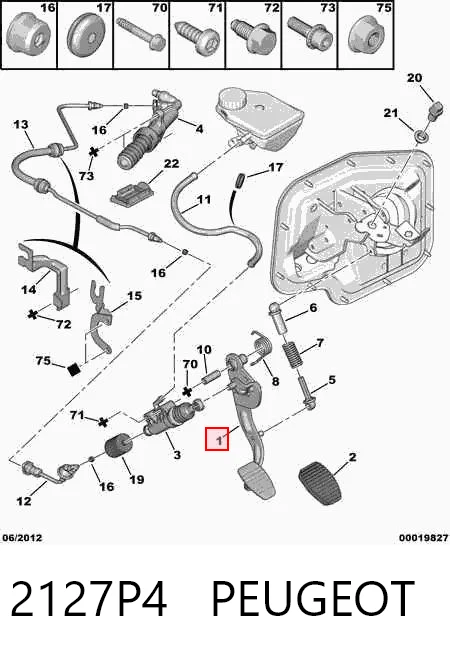 Pedal de embraiagem Citroen C8  EA, EB ao melhor preço