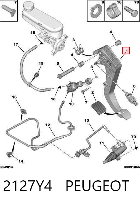 Pedal de embraiagem para Citroen Jumper 250