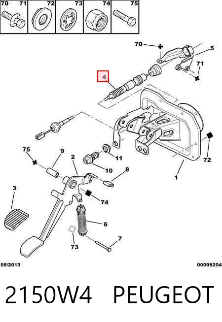 Cabo de embraiagem Peugeot 406  8C ao melhor preço