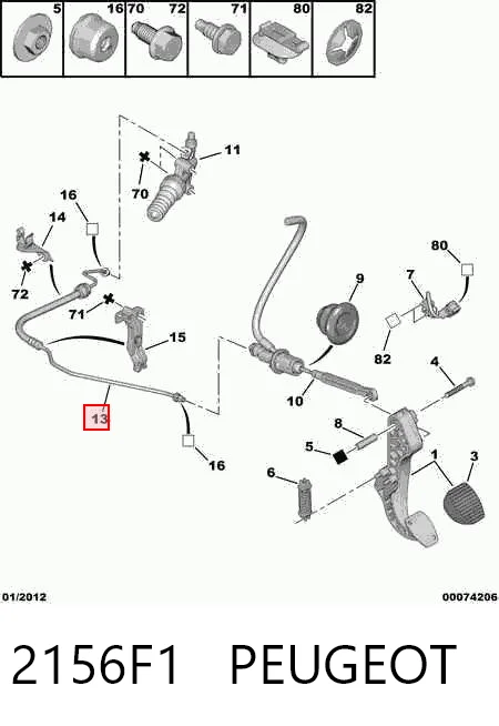 2156F1 Peugeot/Citroen Mangueira de embraiagem
