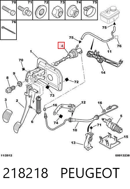 218218 Peugeot/Citroen Cilindro mestre de embraiagem