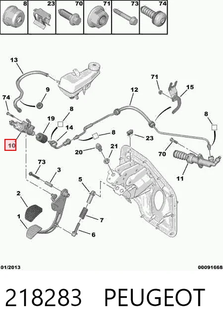 218283 Peugeot/Citroen Cilindro mestre de embraiagem