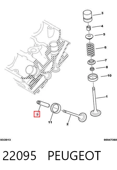 Guia de válvula para Citroen C3 I FC